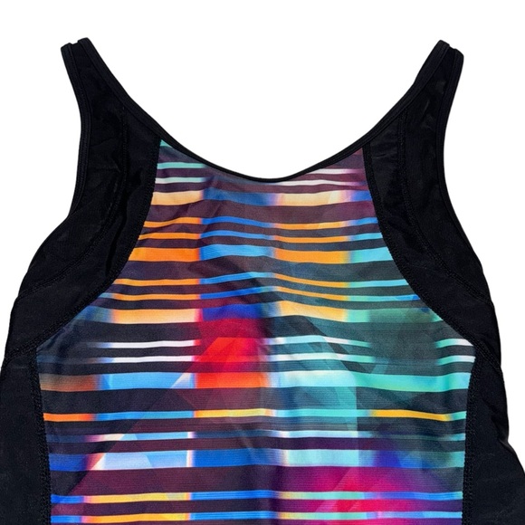 Athleta Streamline Rainbow Stripe Open Back One Piece Swimsuit - Picture 3 of 11